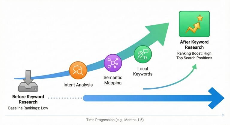 graph showing results of keyword research