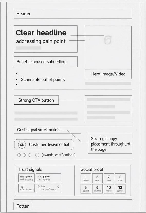 outline of what a landing page could look like
