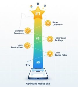 star shooting out of cell phone showing different ranking factors once websites are optimized