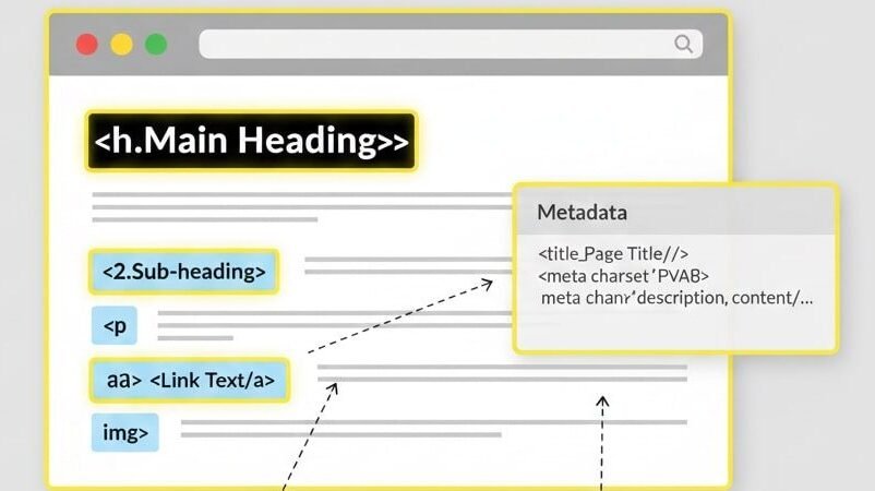 layout showing different aspects of a website like the h1 h2 and main heading
