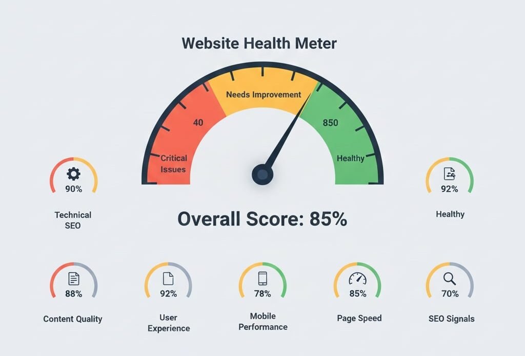 gage with red yellow and green sections that is a health meter